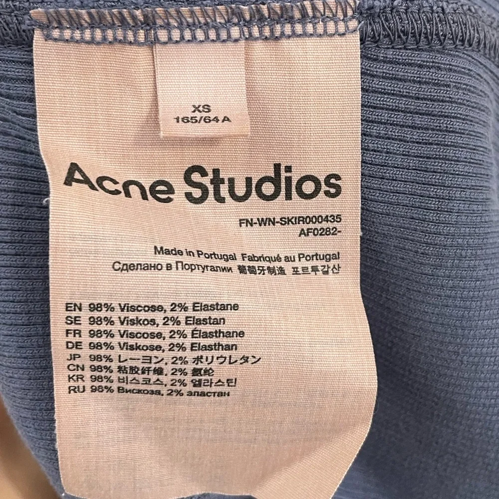 ACNE STUDIOS Rib Knit Midi Skirt | Minimalist Scandi Stretch XS - Picture 12 of 13